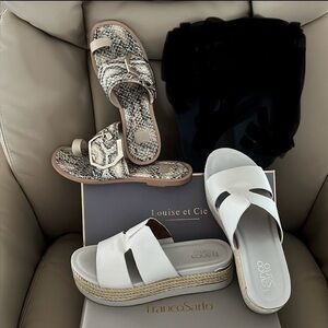2 pair sandals, 1 price. Franco Sarto & Louise et Cie